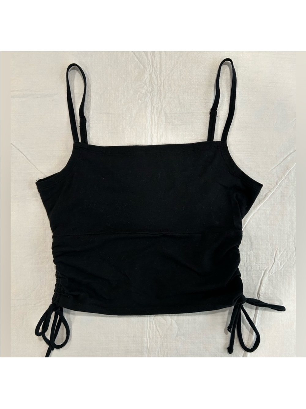 Hollister Black Ruched Side-Tie Cami Tank Top